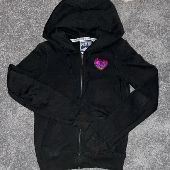 Victoria’s Secret Pink sequin hoodie size XS - Picture 2 of 3